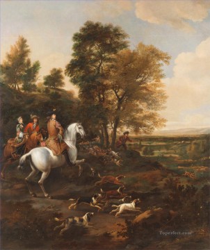 Jan Wyck caza de liebres Pinturas al óleo